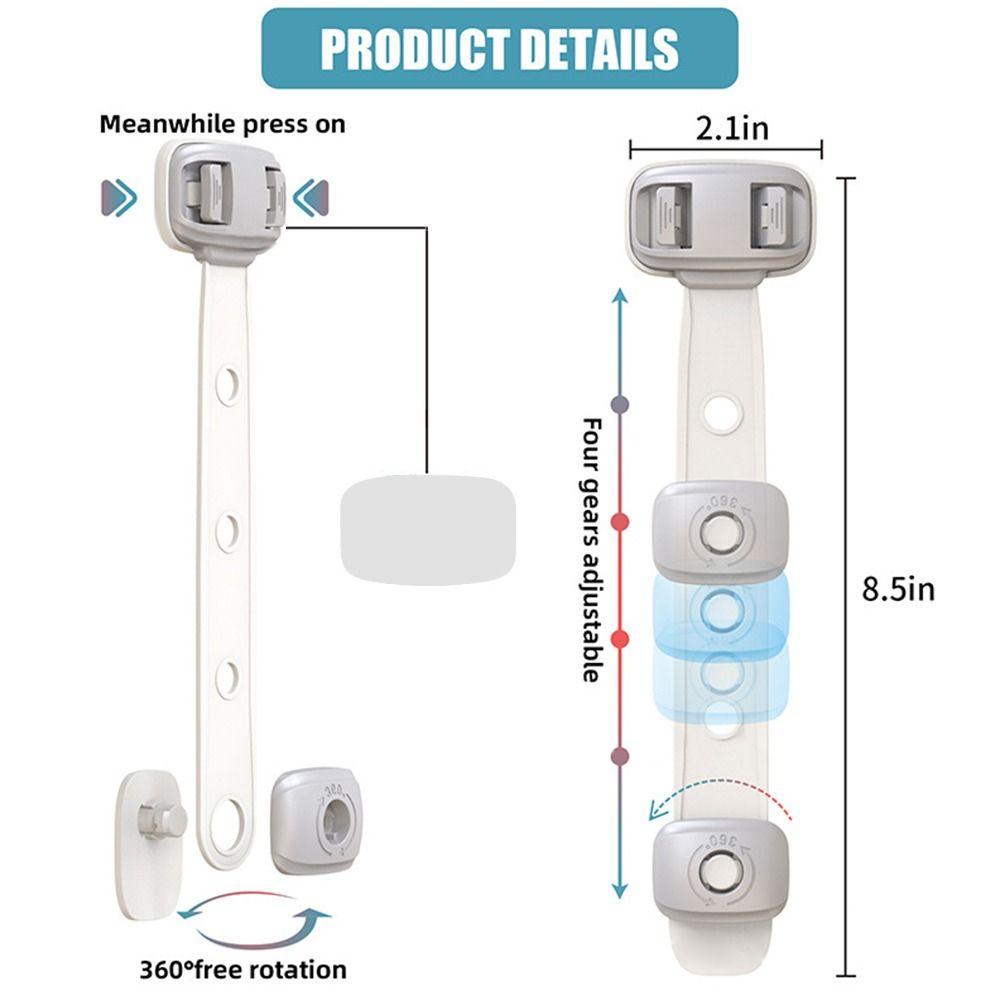 Dual Button Child Safety Lock Plastic Locker Buckle Toilet Lock  Home Security Protection