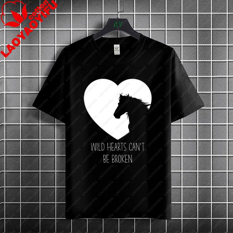 Unisex Unisexs Casual Graphic Tshirt With Western Horse Barrel Racing Design 100 Cotton Short Sleeve Round Neck Tshirt