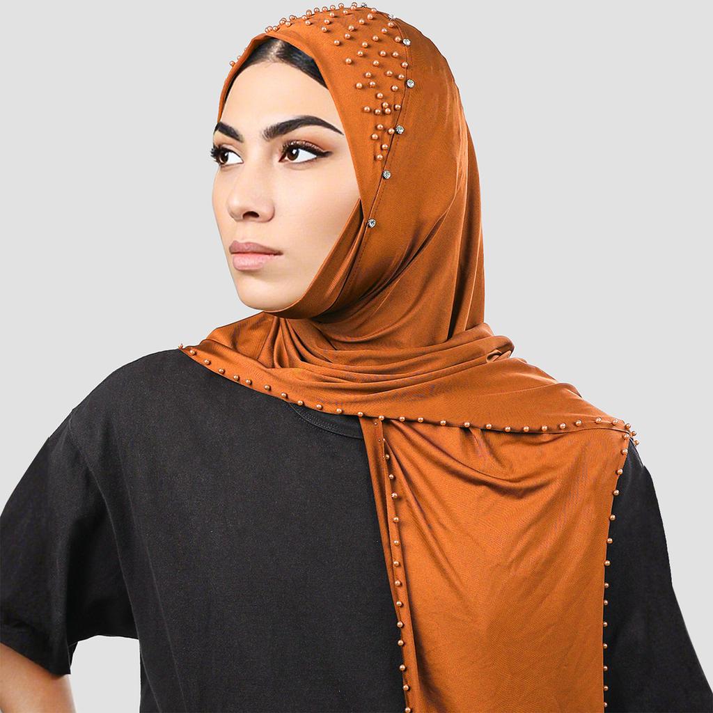 Women's Headscarf, Hat, Nail Bead Scarf, Headband Cover, High Elasticity Milk Silk Wrapped Headscarf