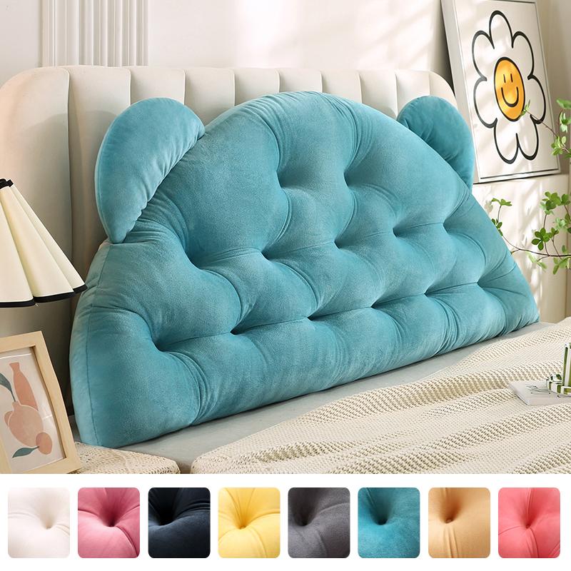 Yto Household Items Unisex Velvet Bear Ear Kids Upholstered Headboard, Back Pillow For Sitting Up In Bed, Back Support For Leaning Wall