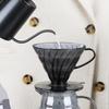 Kaffeefilter 60 Kunststoff V-Form Pour Over Kaffeefilter Tasse Kegelform Tropfkaffeetrichter Dunkelgrau Spiralrippen 01 02 Aufgießer