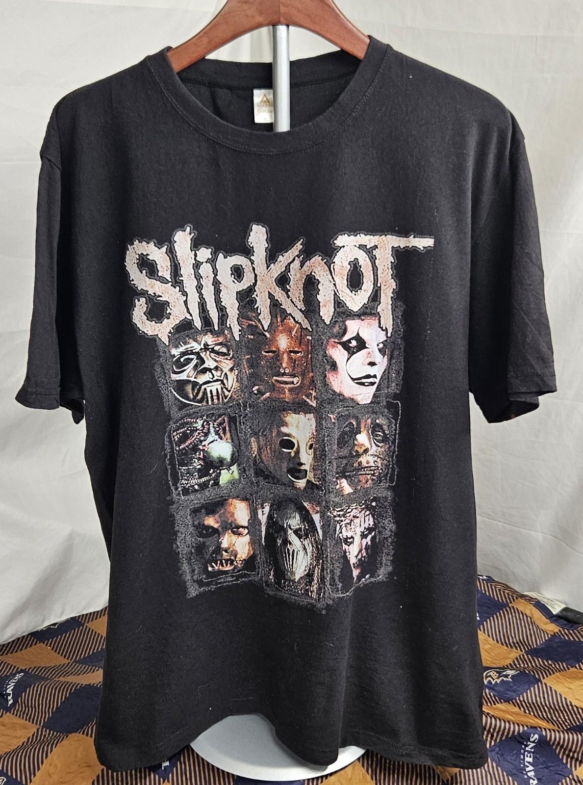 Slipknot Band Graphic Rock Size Large Black Unisex T-Shirt S