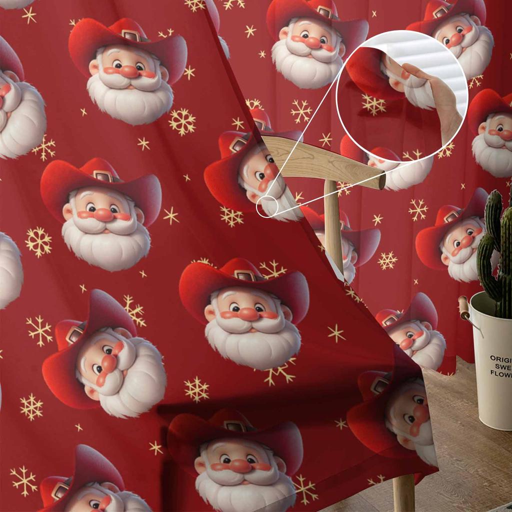 Västlig Jul Cowboy Jultomten Gardiner För Vardagsrum Sovrum Hemdekoration Fönster Voile Tyllgardin Draperier