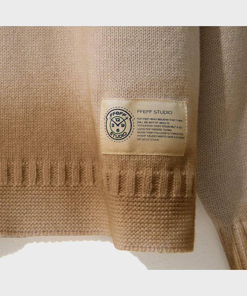 FFEFF STUDIO Vintage Washed Efro Logo Round Pullover (Beige)