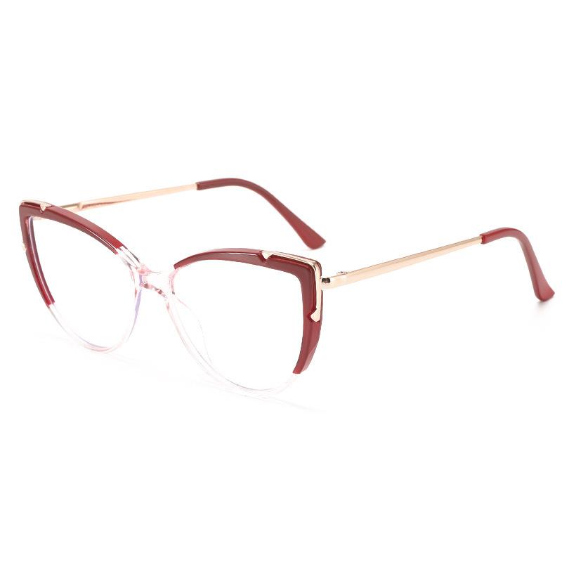 

Metal Cat Eye Glasses Frame Woman Fashion TR90 Brand Designer New Trend Cateye Computer Eyewaer Gradient Color Frame Eyegalsses