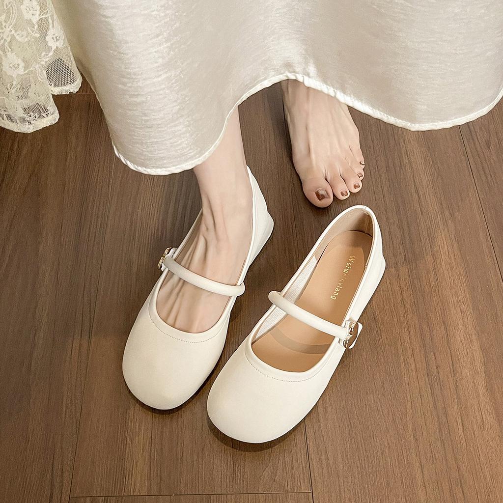Pumps women's block heel soft sole temperament with skirt gentle Mary Jane shoes