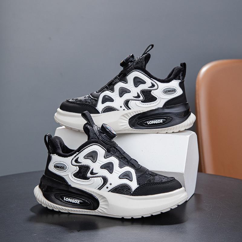 2025 Spring and Autumn Leather Boys' Shoes Medium and Older Children's Waterproof Children's Sneakers Breathable Sneakers 2025