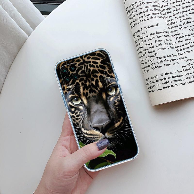 RA16 Leopard Transparent Phone Case for LG K22 K30 K40 K40S K41 K42 K50 K50S K51 K51S K52 K61 K62 K71 K92 Q60 Q61 V40 V50 V60
