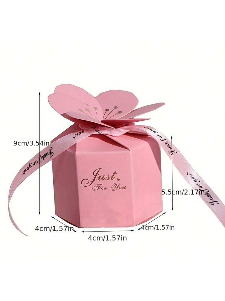 10 Pieces Premium Petal Wedding Candy Boxes Solid Color Wedding Gift Boxes for Portable and Wrappable Gifts Party Favor Bags