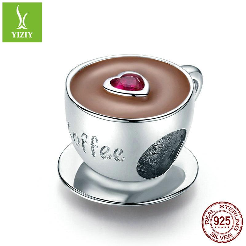 Food Dessert Afternoon Tea Chocolate Beads Collection Map, Summer Drink Sa925 Silver Beads