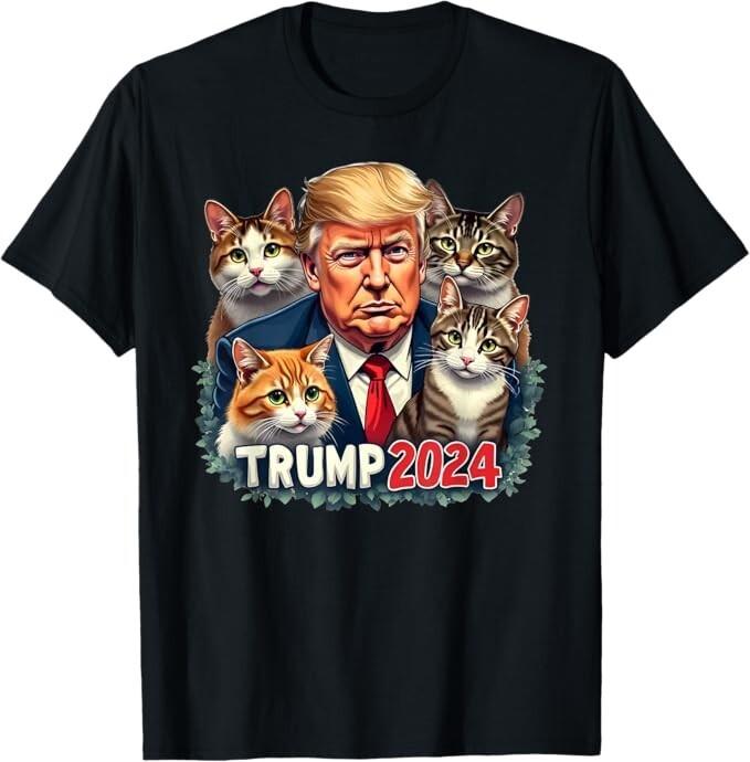 Cats for Trump 2024 Funny Vote For Trump T-Shirt Unisex T-Shirt L