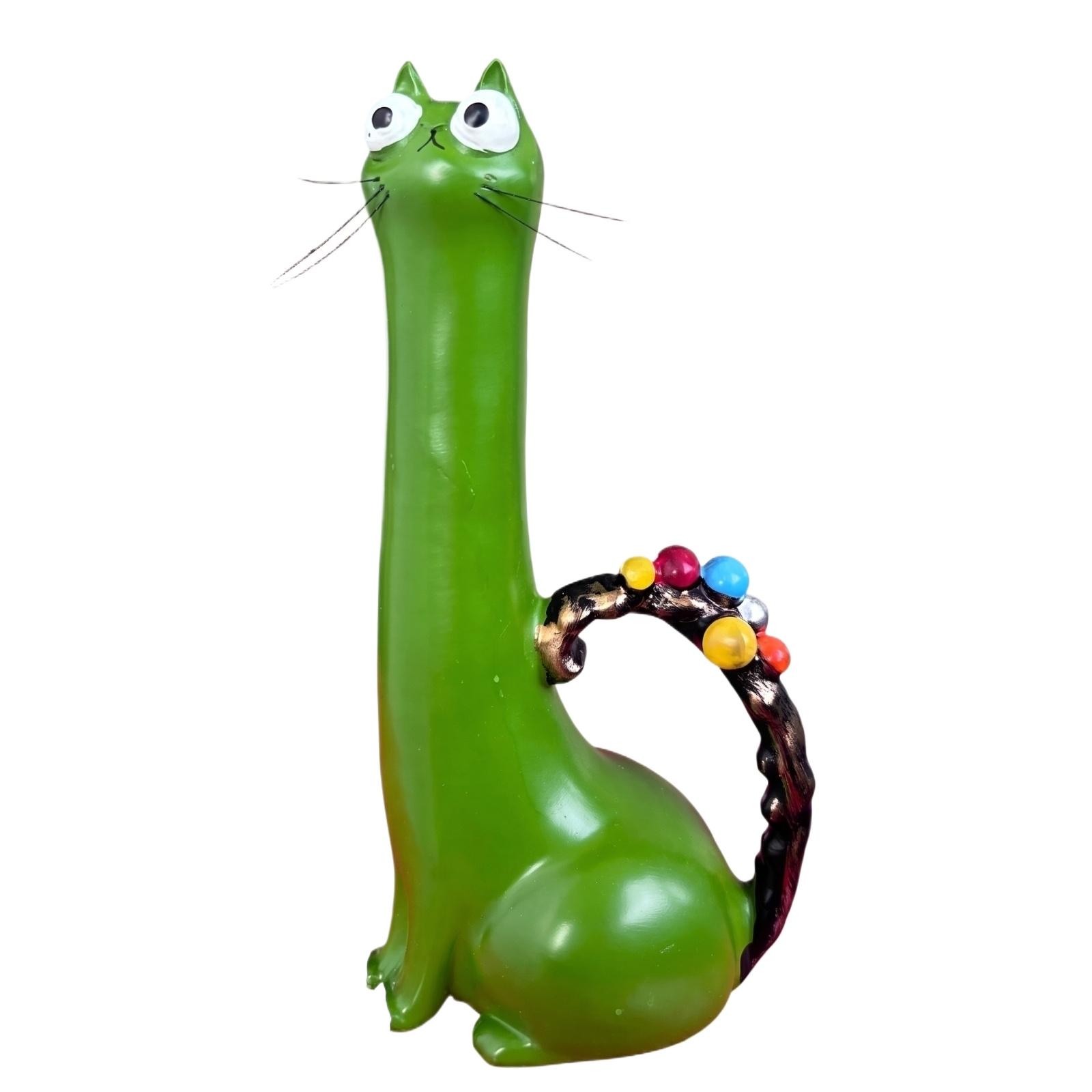 

Decorative Ceramic Cat Shaped Vase with Tall Neck and Curved Tail Home Ornament and Flower Container for Indoor Display and Table Decoration