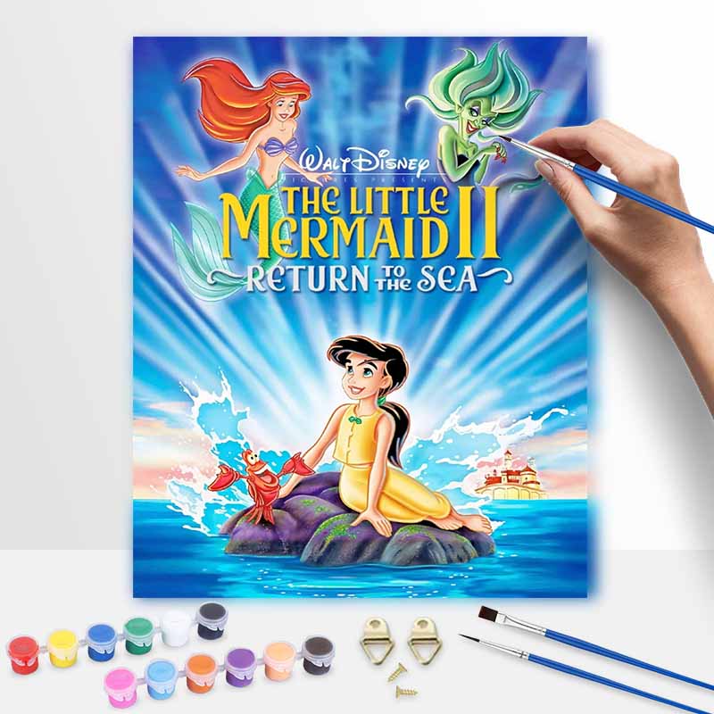 Disney oil painting handmade diy The Little Mermaid princess gifts home decorations 20x30cm