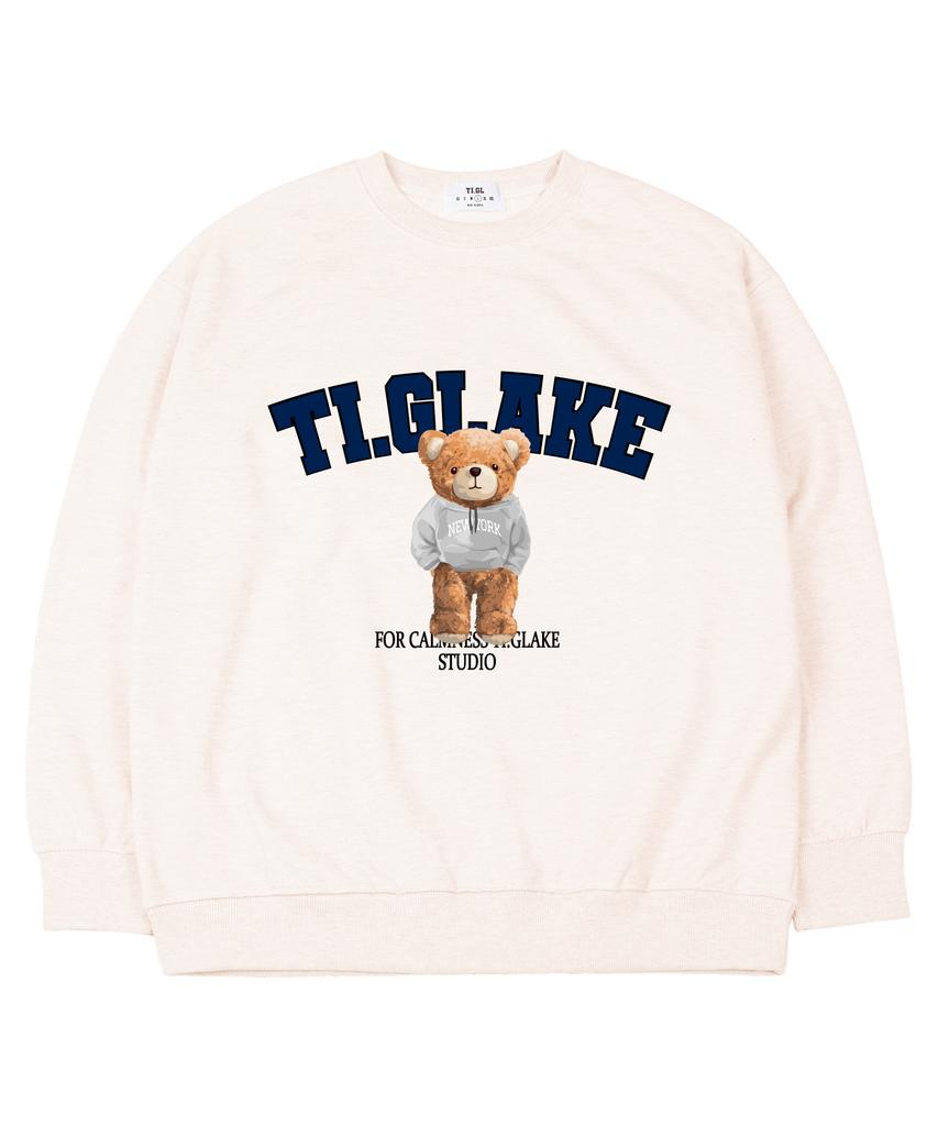 TI.GLAKE New York Hoodie Oversized Sweatshirt Cream