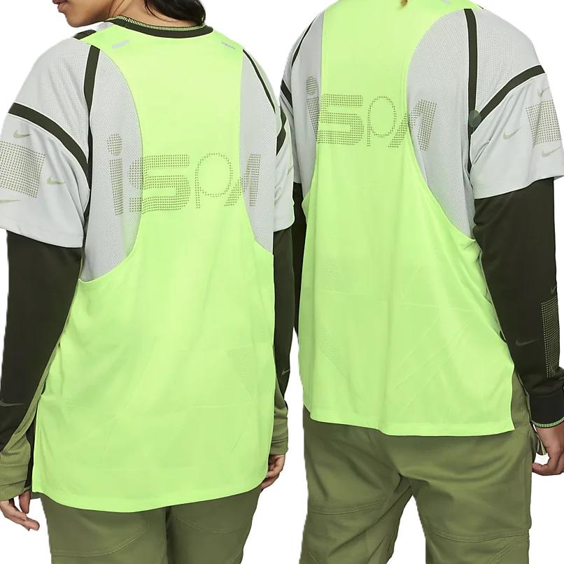 Nike Maglietta Girocollo Finto Due Pezzi Manica Lunga Unisex Top Argento Chiaro Cedro Rosso Pelle di Coccodrillo FB2705-034