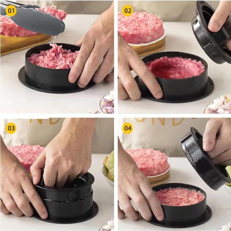 Hamburger Meat Press Maker PP Round Shape Non-Stick Stuffed Burger Patties Beef Grill Pie Press Mould Maker Kitchen Accessories