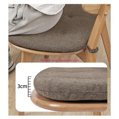 2 Piece Chair Cushions Set Cotton Linen Fabric Thick Pads Multipurpose For Dining Office Ergonomic Support Design