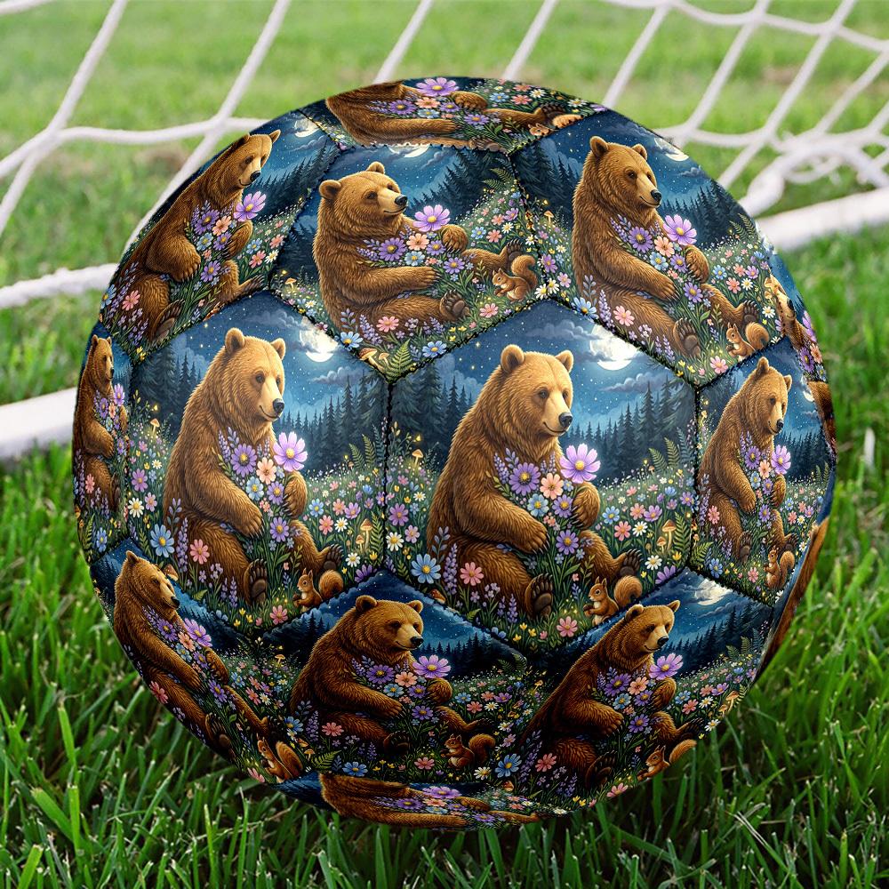 1pc Bear Moonlit Garden Durable Size 5 Soccer Ball Professional Match Training Football Indoor &Outdoor Sports Ball P60161