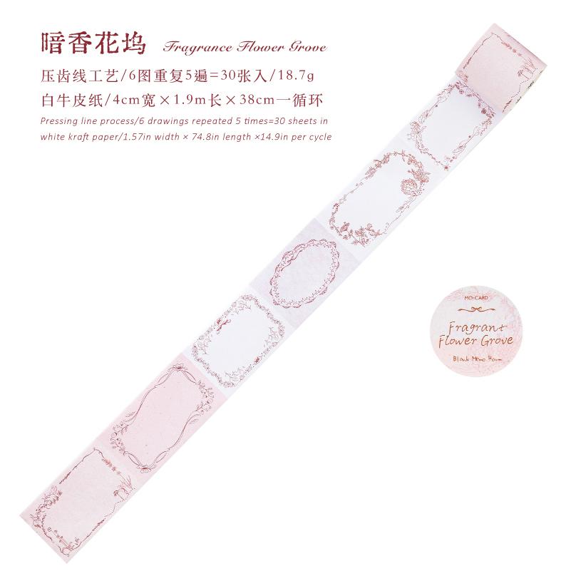 Journal GO 30pcs Vintage Blank Memo Pad Tape Border Label Landscape Tape DIY Journal Scrapbook Material Collage Stationery