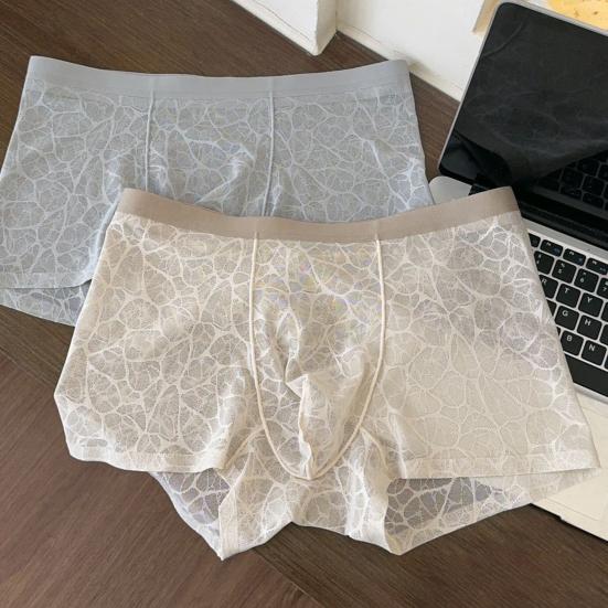 See Through Men Underwear Sexy Convex Boxers Transparent Soft Briefs
