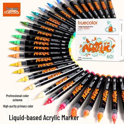 True Color Liquid Acrylic Marker, Opaque & Layerable, Soft Tip for Kids & Students