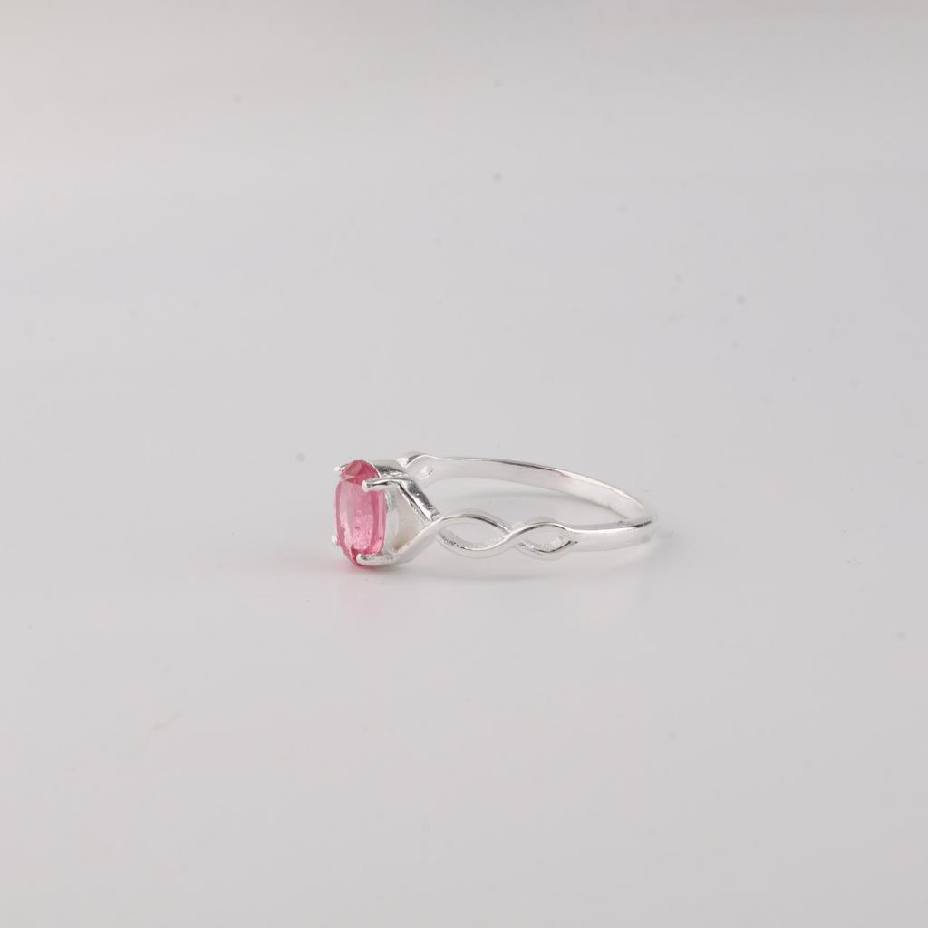 Pink Tourmaline Gemstone 925 Sterling Silver Wedding Jewelry Designer Ring For Her CZR-16-3