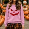Women's Fashion Casual Long Sleeve Halloween Print Neck Pullover Sweatshirt