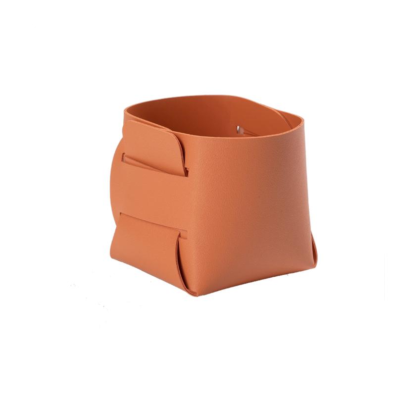 Многоцелевой настольный ящик для хранения из скандинавской кожи, инновационный дизайн для держателя кистей для макияжа, настольного органайзера