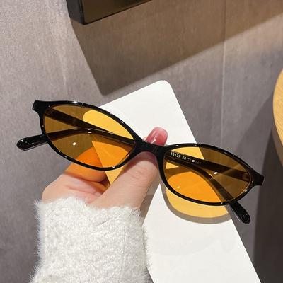 Neue Vintage Oval Sonnenbrille Frauen Männer Luxus Marke Y2K Kleine Rechteck Sonnenbrille Weibliche Kleine Ellipse Brillen