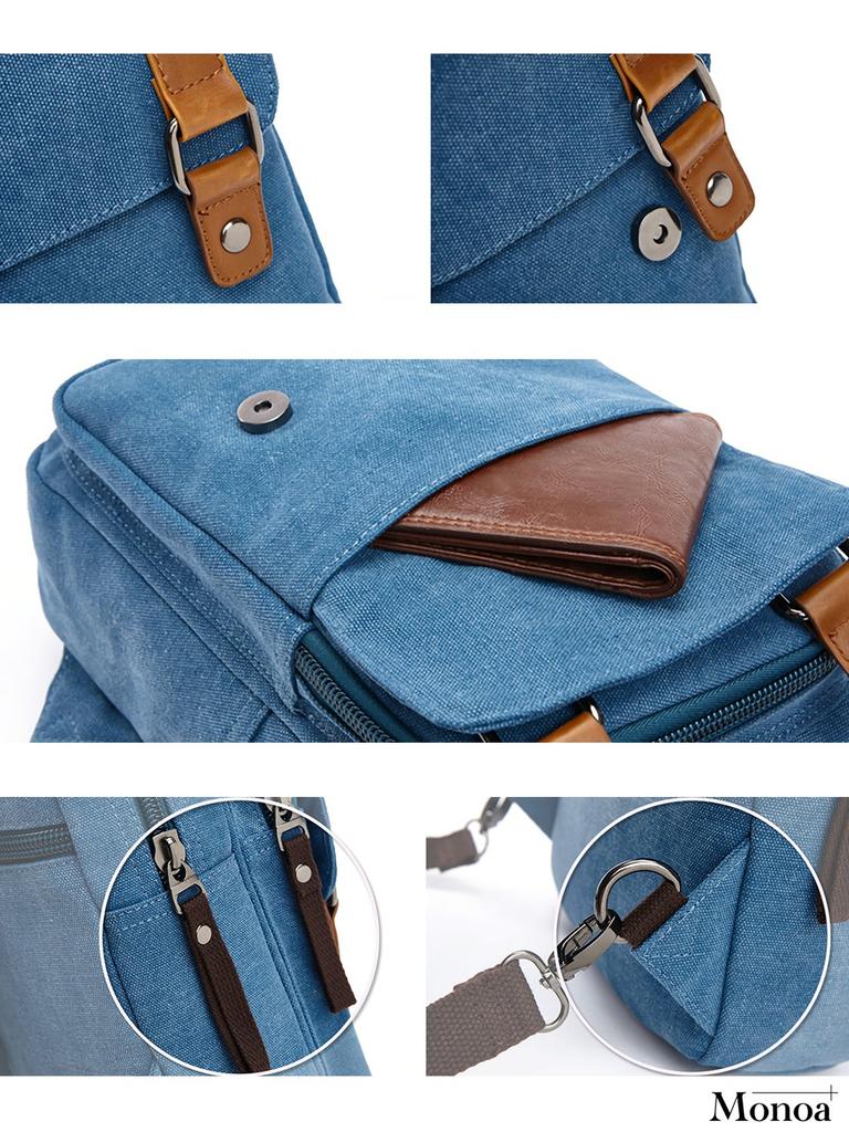 Body Shoulder Canvas Khaki [Monoa] Bag, Canvas, Bag, Backpack, 2-way, One-shoulder, Crossbody, Bag, N1406,