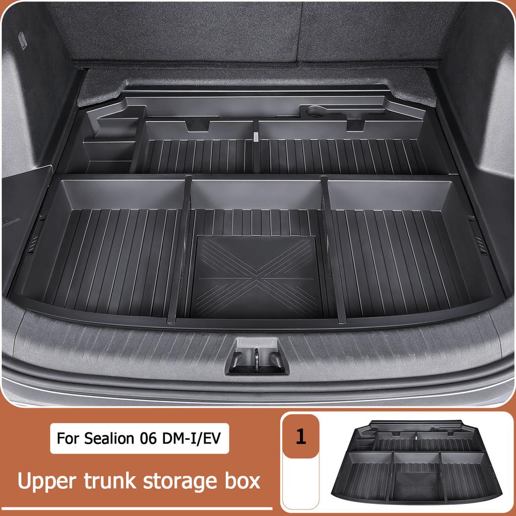 For BYD Sealion 06 EV/DMI Trunk Storage Box Multifunctional Waterproof Insert Cargo Rear Hatch Hidden Storage Box Secure Durable