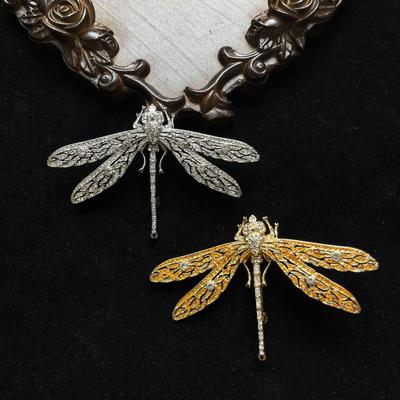 Exquisite Vintage Dragonfly Brooch - Diamond Inlay Women's Versatile Coat Suit Accessory