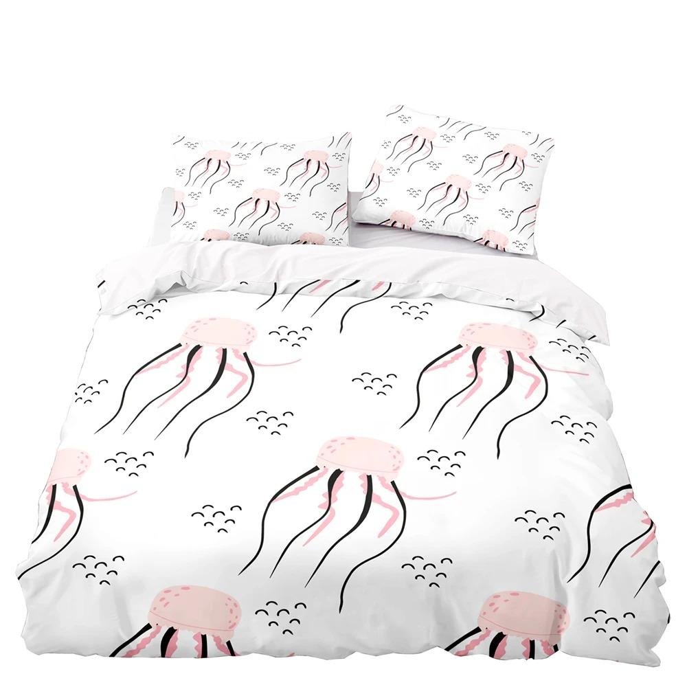 

Постельный комплект с принтом розовых сердец 3D светло-коричневый пододеяльник с оленями с наволочкой, милый белый комплект для двуспального, королевского и суперкоролевского размера 70x133cm 2pcs