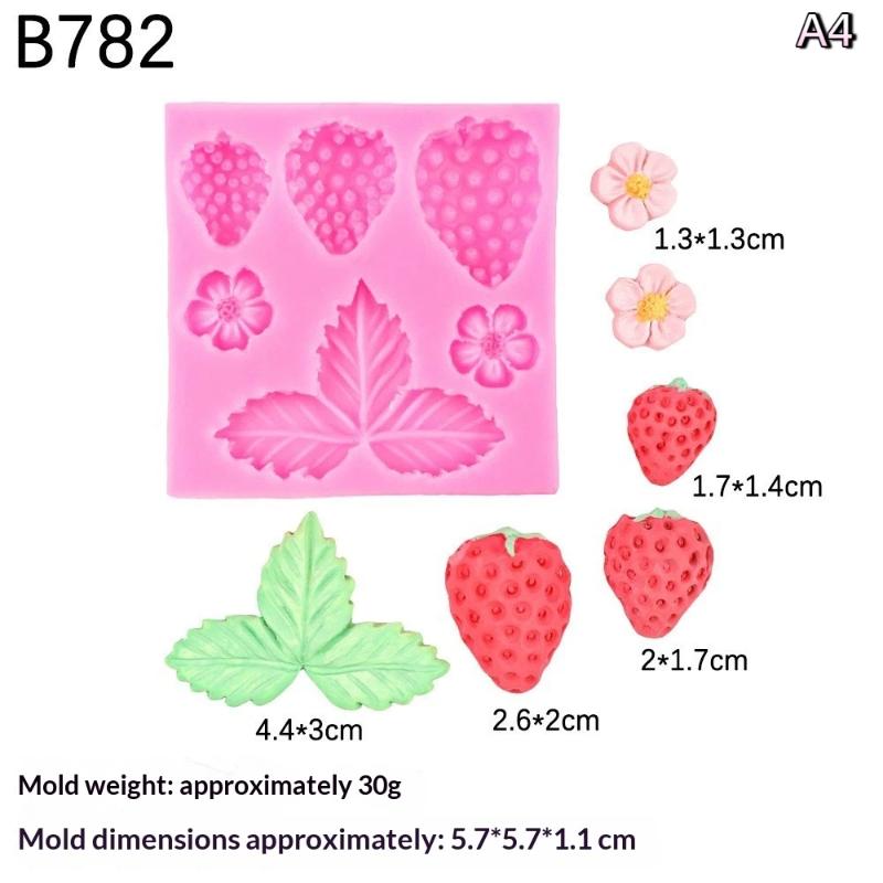 Fruit Strawberry Dessert Mousse Cake Mold Silicone Cake Decorations Reusable Baking Molds Kitchen Tools