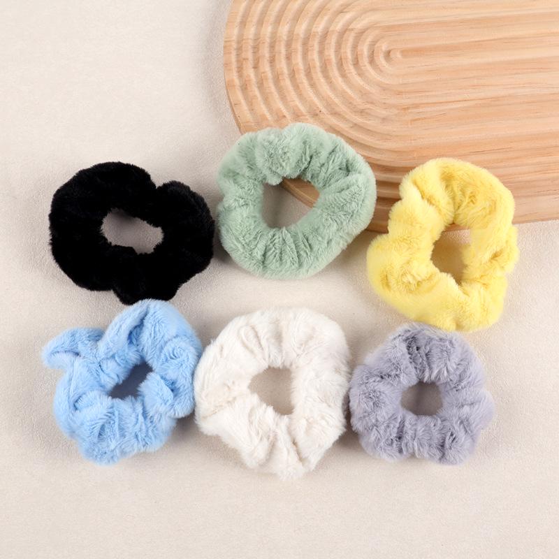 Elastico per Capelli in Peluche Colorato Caldo - Elastico ad Alta Elasticità per Coda di Cavallo per Autunno e Inverno