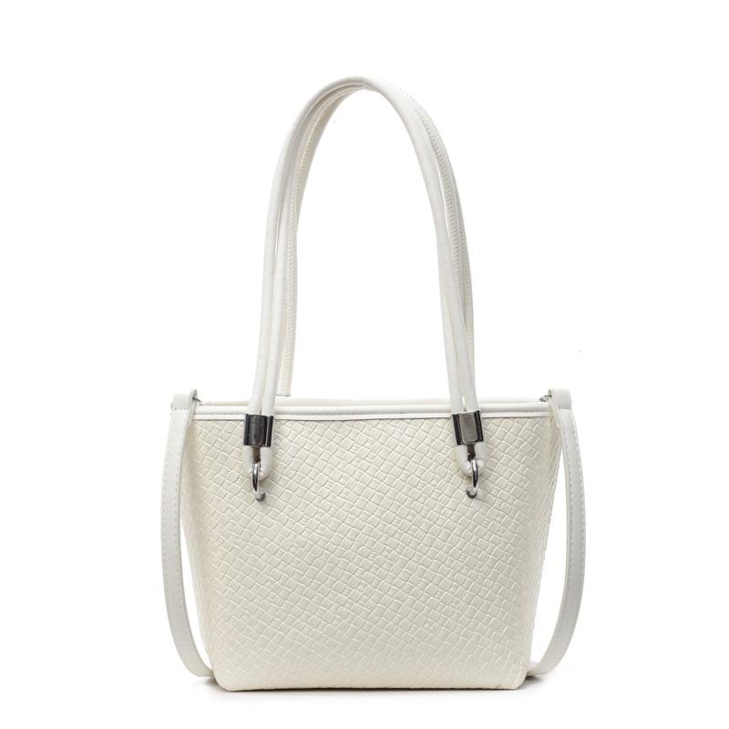 Woven pattern big bag women's spring 2025 new high-end texture large-capacity shoulder bag solid color simple tote bag