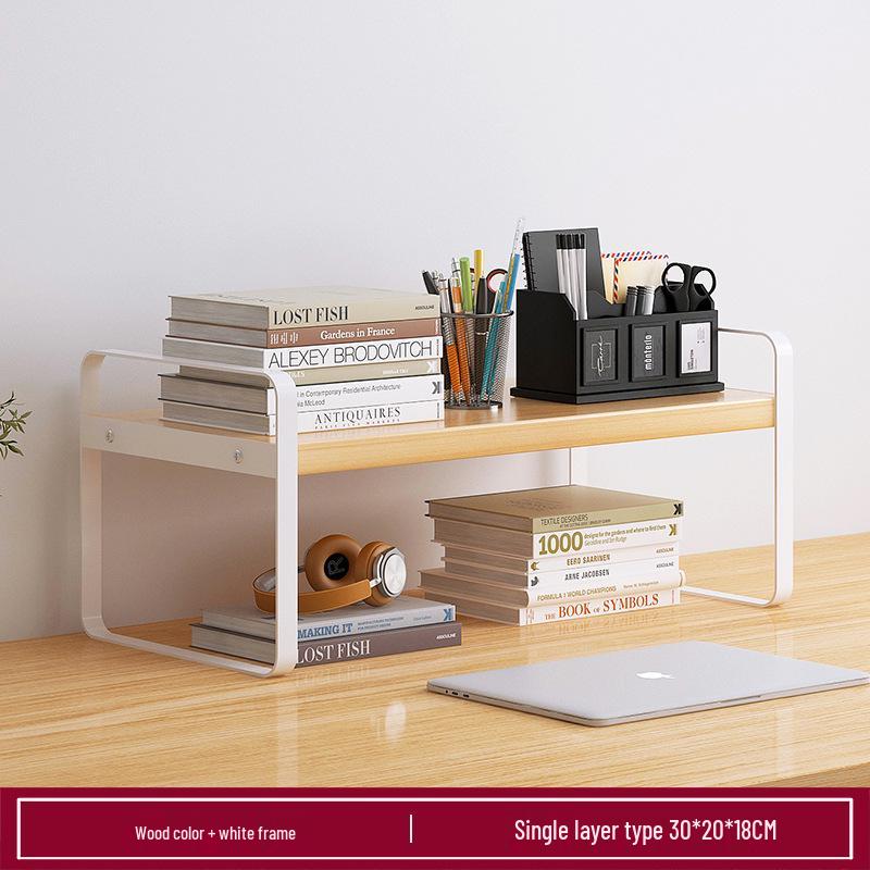 Wrought Iron Desktop Bookshelf for Bedroom, Living Room, or Office - Small, Simple Tabletop Organizer