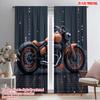 2pcs,2D Plane Printing Contemporary Curtains Orange Cruiser(1) Polyester (without Rod) Home Decor for Bedroom, Living Room,