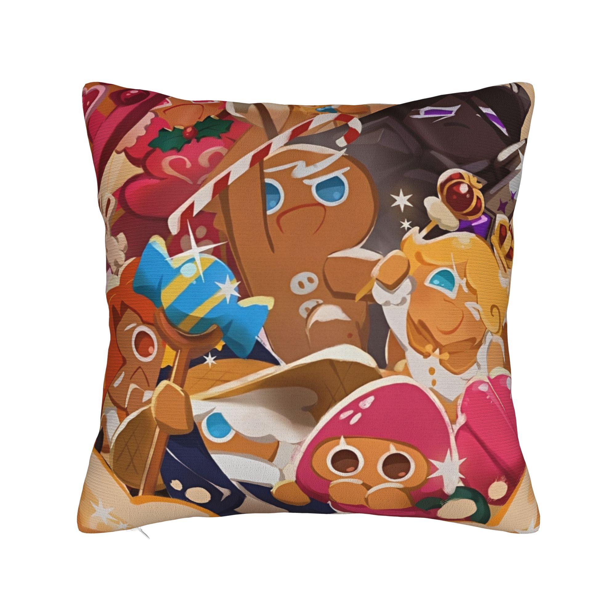 Cookie Run Kingdom  Pillow Covers Merchandise Soft Cushion Cover Decor Video Games Throw Pillow Case Cover Home Multi Size 12x12Inch
