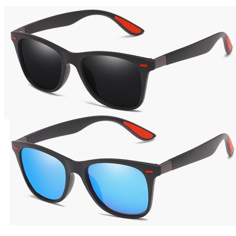 2Pack Retro Sunglasses for Women Men Trendy Sun Glasses Black Red Outdoor Sports Driving Fishing Glasses