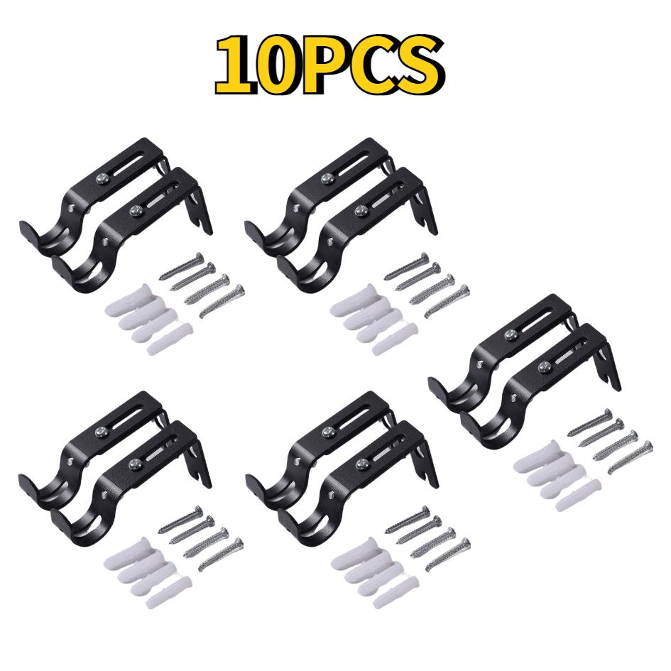 Curtain Rod Brackets for Adjustable, Premium Rod Bracket for Walls, Drapery Rod Holders Hardware Window Curtain Rod Support Hang