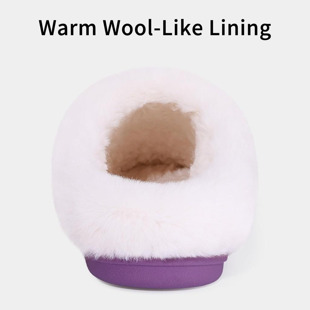 Fashion Smile PoP Winter Fuzzy Women Slippers Indoor Antiskid Fur House Slippers Outdoor Warm Fleece Slippers With  Memory Foam Slippers