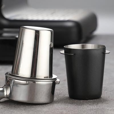 1pc Offee Dosing Cup Dose Cup Stainless Steel Coffee Machine Handle Dosing Cup Mug Coffee Powder Feeder Part For Milk Tea Shops