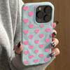 INS Korean Pink Heart Folds Texture Case For iPhone 17 16 15 14 13 12 11 Pro Max 16 Plus Candy Color Shockproof Soft Back Cover