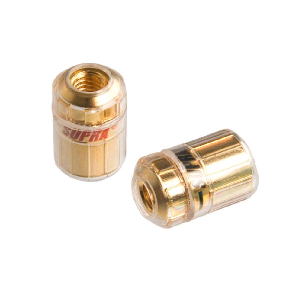 SAEC SUPRA Serie Premium Lautsprecherkabel Y-Gabel-Anschlüsse Set of 4 SUPRA-CC-SPADE-2PR 24 Karat Dick Gold-Plattiert Schraubtyp für 4,5-9,0mm Laschen