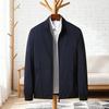 Men Jacket Stand Collar Long Sleeve Zipper Closure Windproof Jacket with Pockets Smart Temperament Men Outerwear
