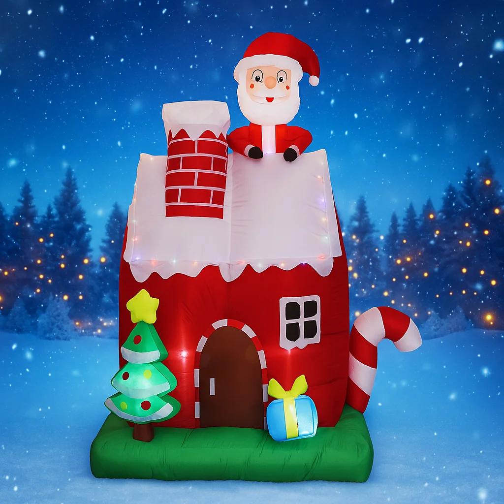 6.89FT Inflatable Toy Santa Man House Christmas Tree Holiday Gifts Xmas Decorations for Yard Christmas Supplies Home Ornaments