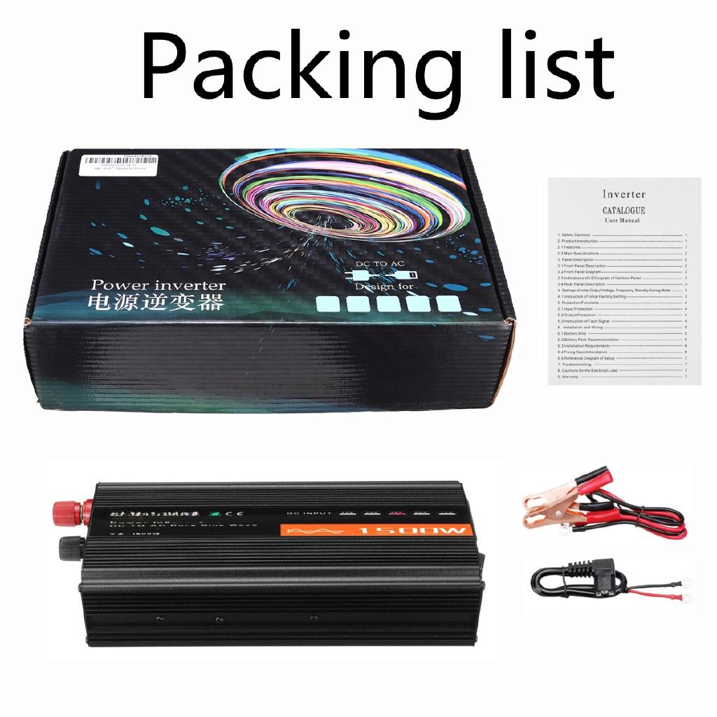 Pure Sine Wave Inverter 1500W 50HZ DC12V/24V/48V To AC220V Power Converter Booster For Car Inverter