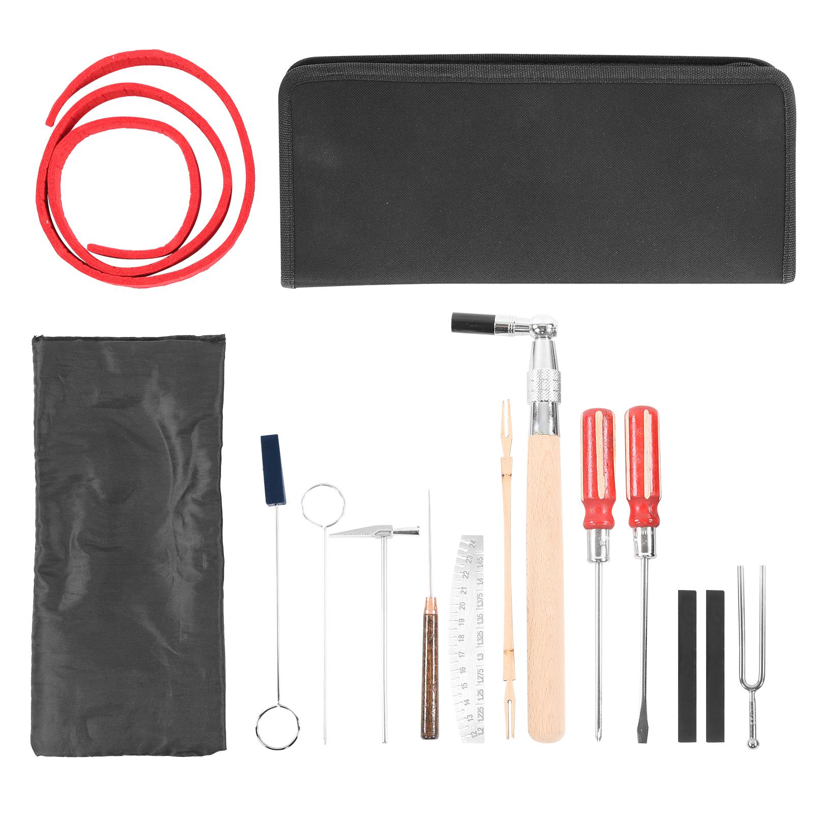 

Piano Tuning Tool Hammer Measuring Ruler Stop Belt Screwdriver Soundproof Fork Storage Bag