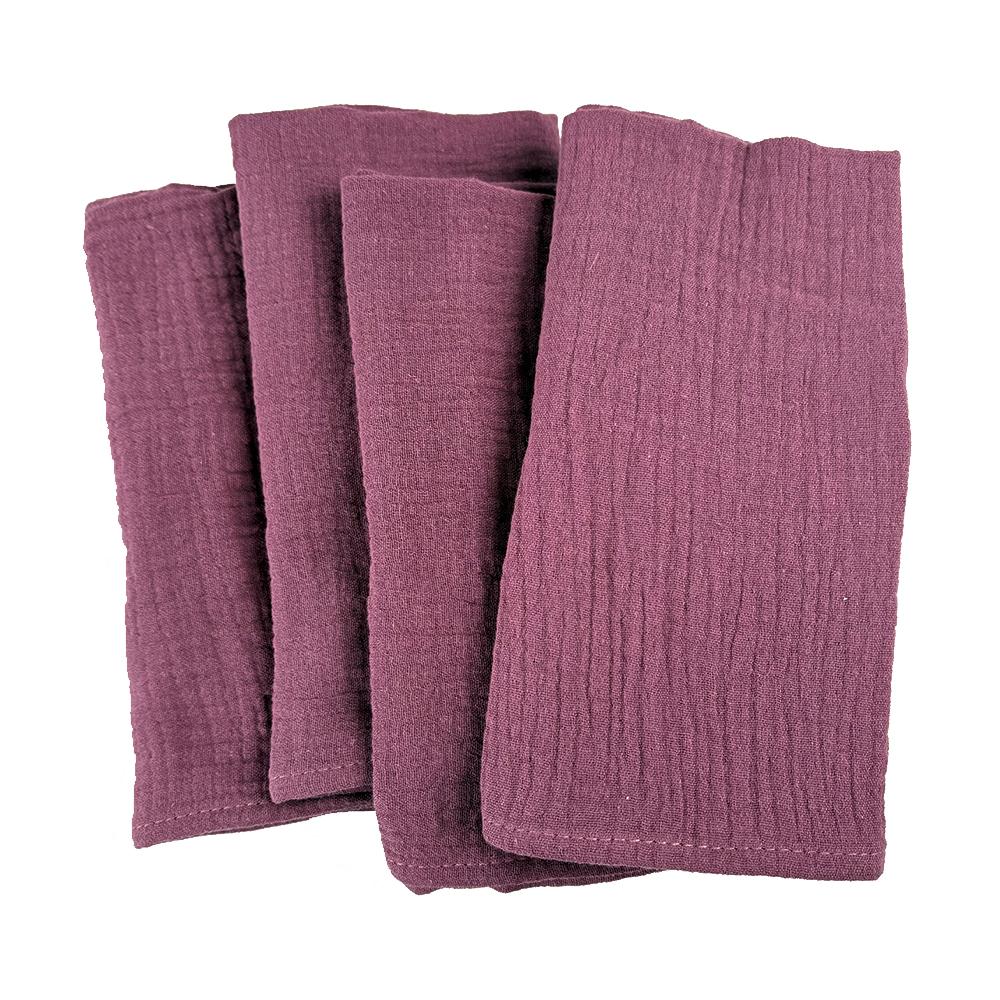 40x40cm Cotton Gauze Cloth Napkins Set of 4 Soft Handmade Double Layer Reusable Dinner Napkin Square for Wedding Party Dinners